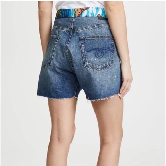 R13 NWT Jasper Tie-Waist Crossover 90's Aesthetic Jean Shorts Size 25 - Picture 3 of 10